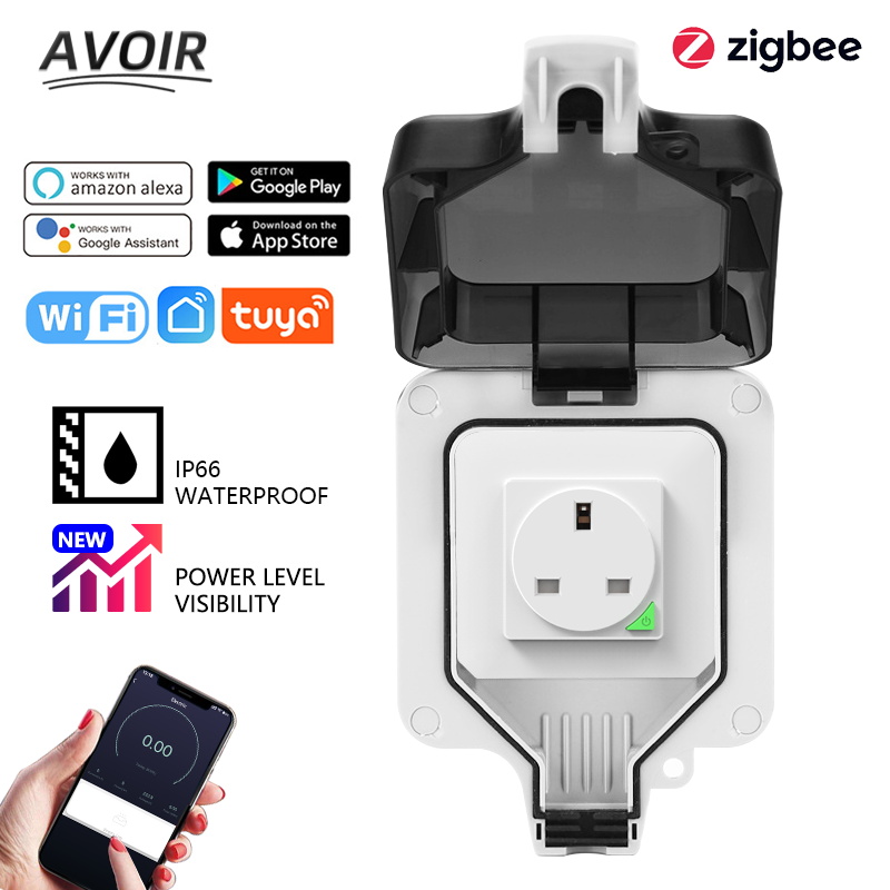 Outdoor Zigbee Power Plug - Avoir-Zigbee Tuya IP66 벽 야외 방수