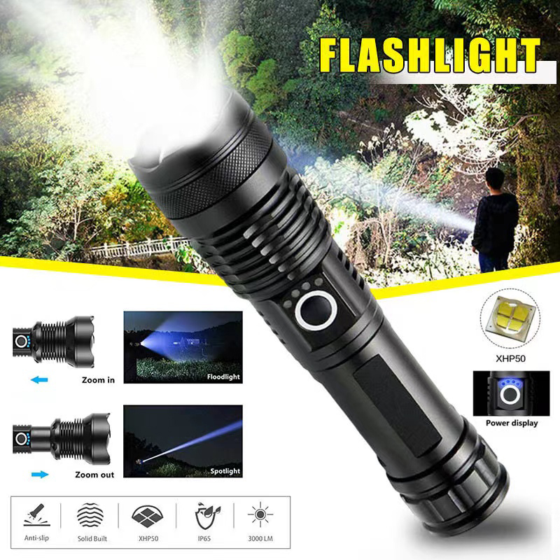 Outdoor Power Supply - 고출력 XHP70 LED 손전등 USB-C 충전식