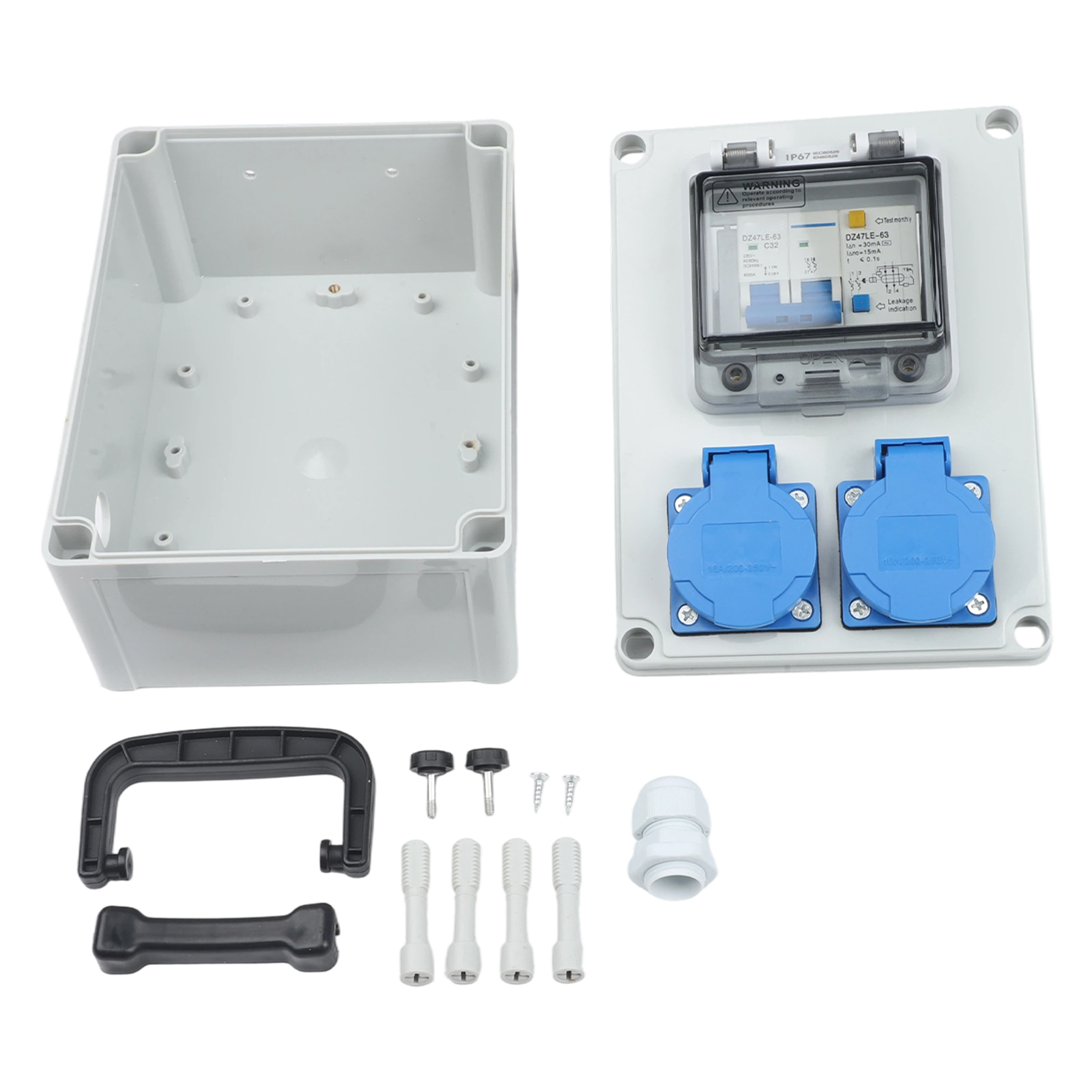 IP67 휴대용 스위치 소켓 박스 2x16A 250V  - Outdoor Power Distributors 리뷰 및 가격