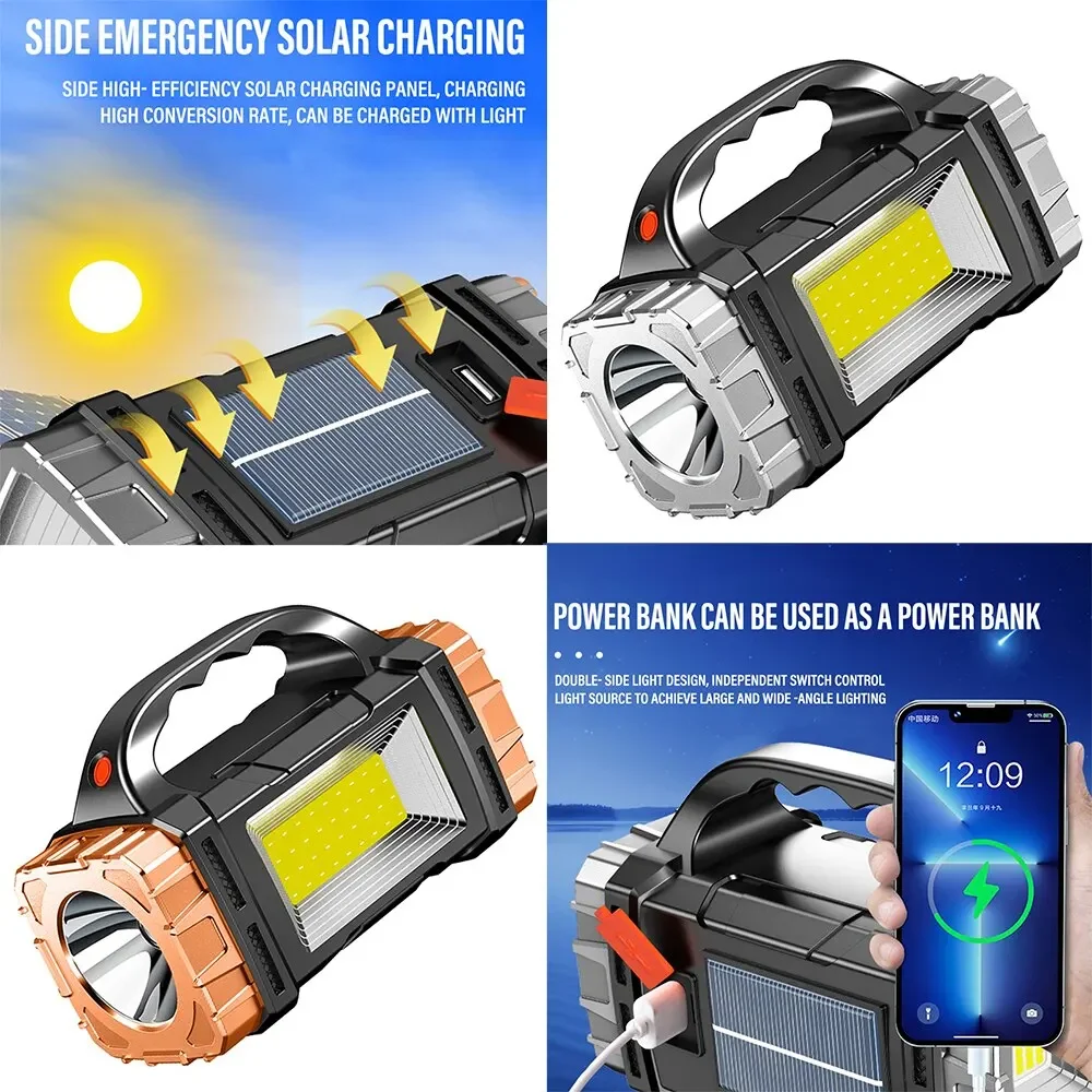 새로운 업그레이드 충전식 고출력 태양광 LED 손전등, - Outdoor Power Supply 리뷰 및 가격