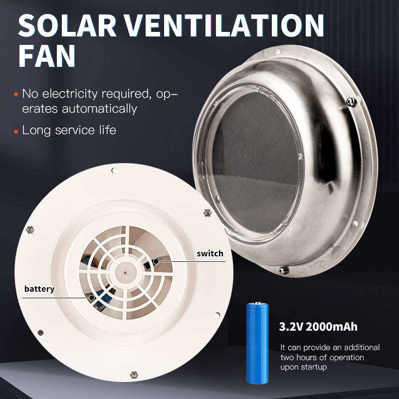 태양열 구동 원형 배기 팬 (RV, 보트, 요트, 캐빈 - Outdoor Power Vent 리뷰 및 가격